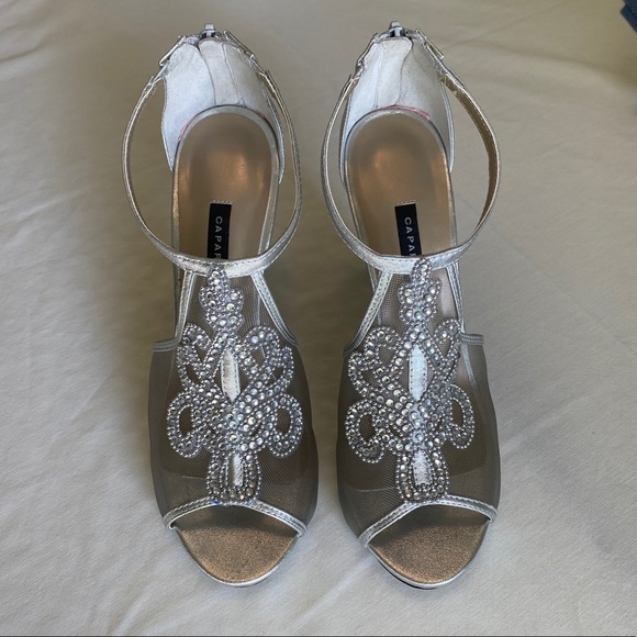 caparros silver heels